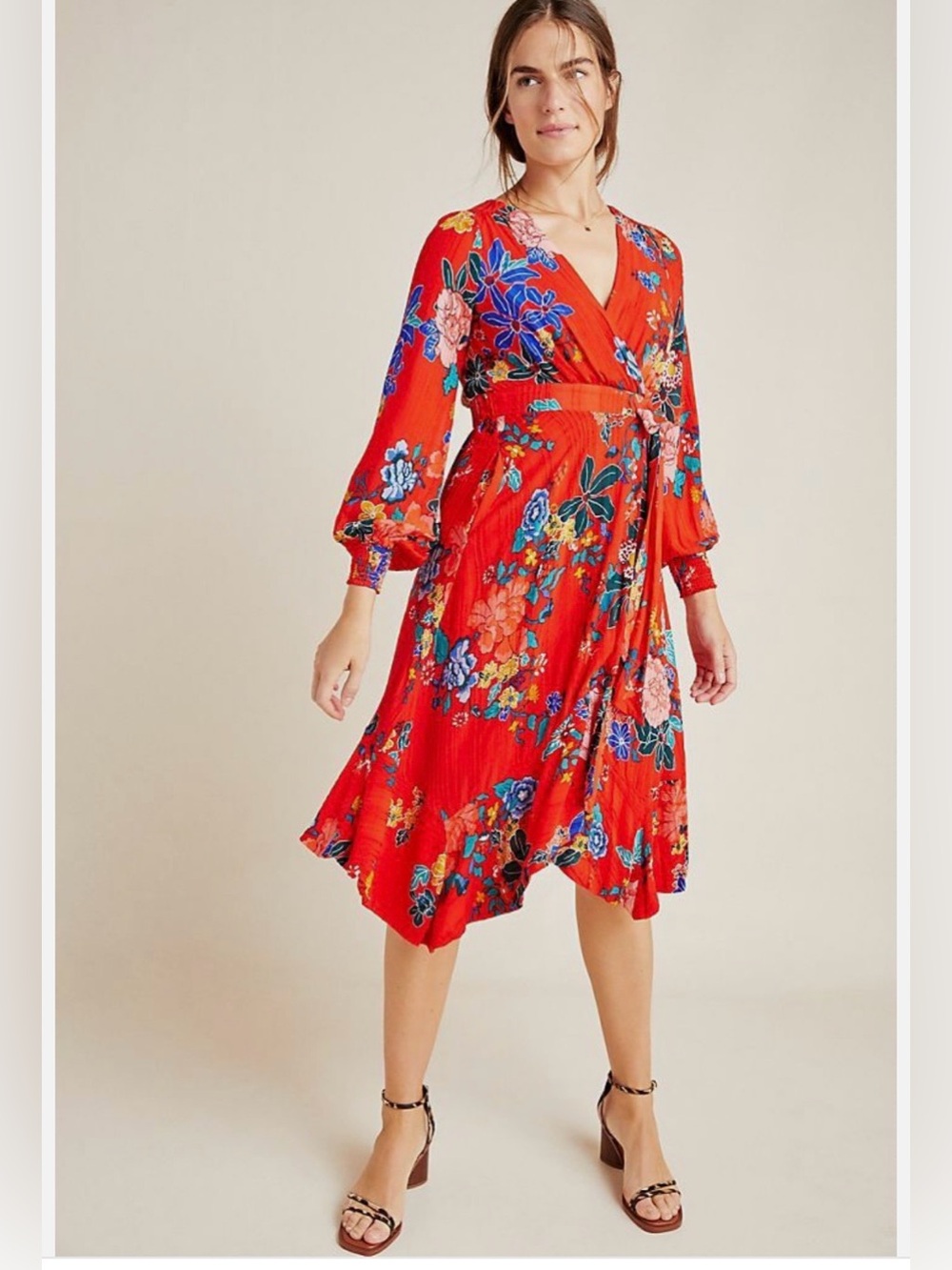 Anthropologie Boswell textured wrap dress size 2